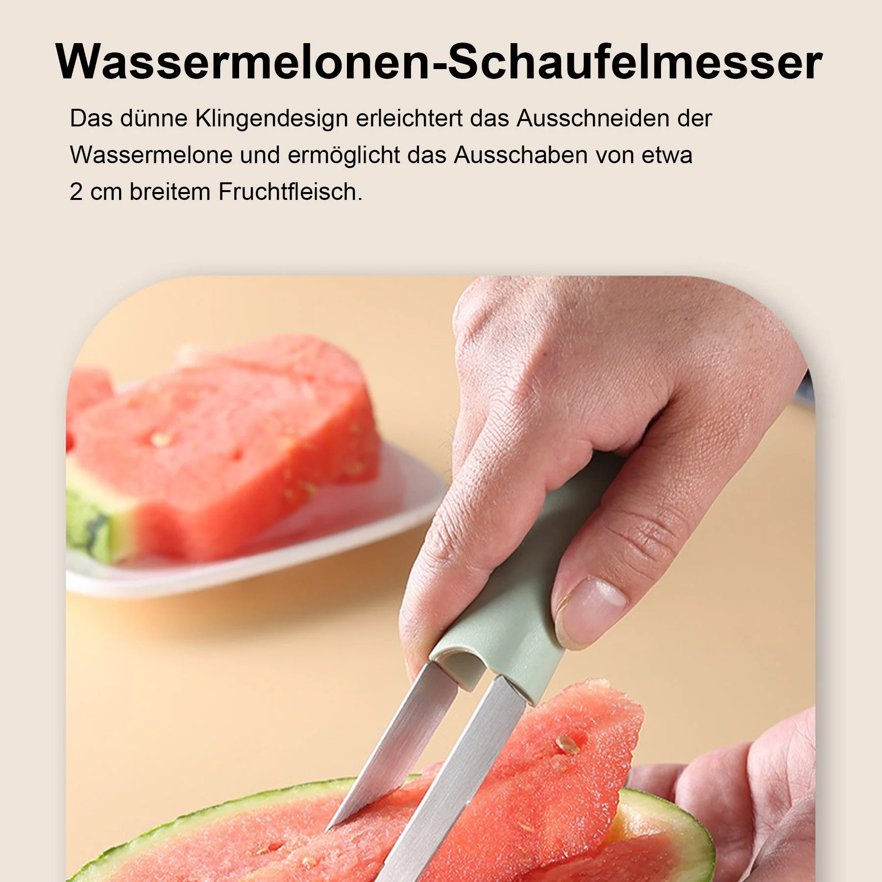 3-in-1 Obst- & Melonenschneider aus Edelstahl – Praktisches Schneidwerkzeug für Zuhause & unterwegs